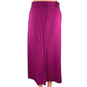 NEW Argent Purple Zipper Pockets Maxi Casual Career Office A-line Skirt Size 0